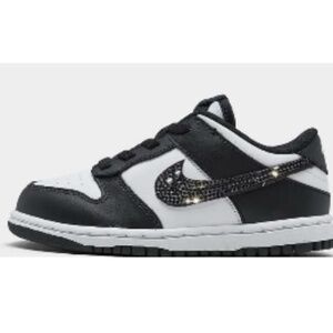 Bling Nike Dunk Low 5C Panda Black White Toddler Sneakers